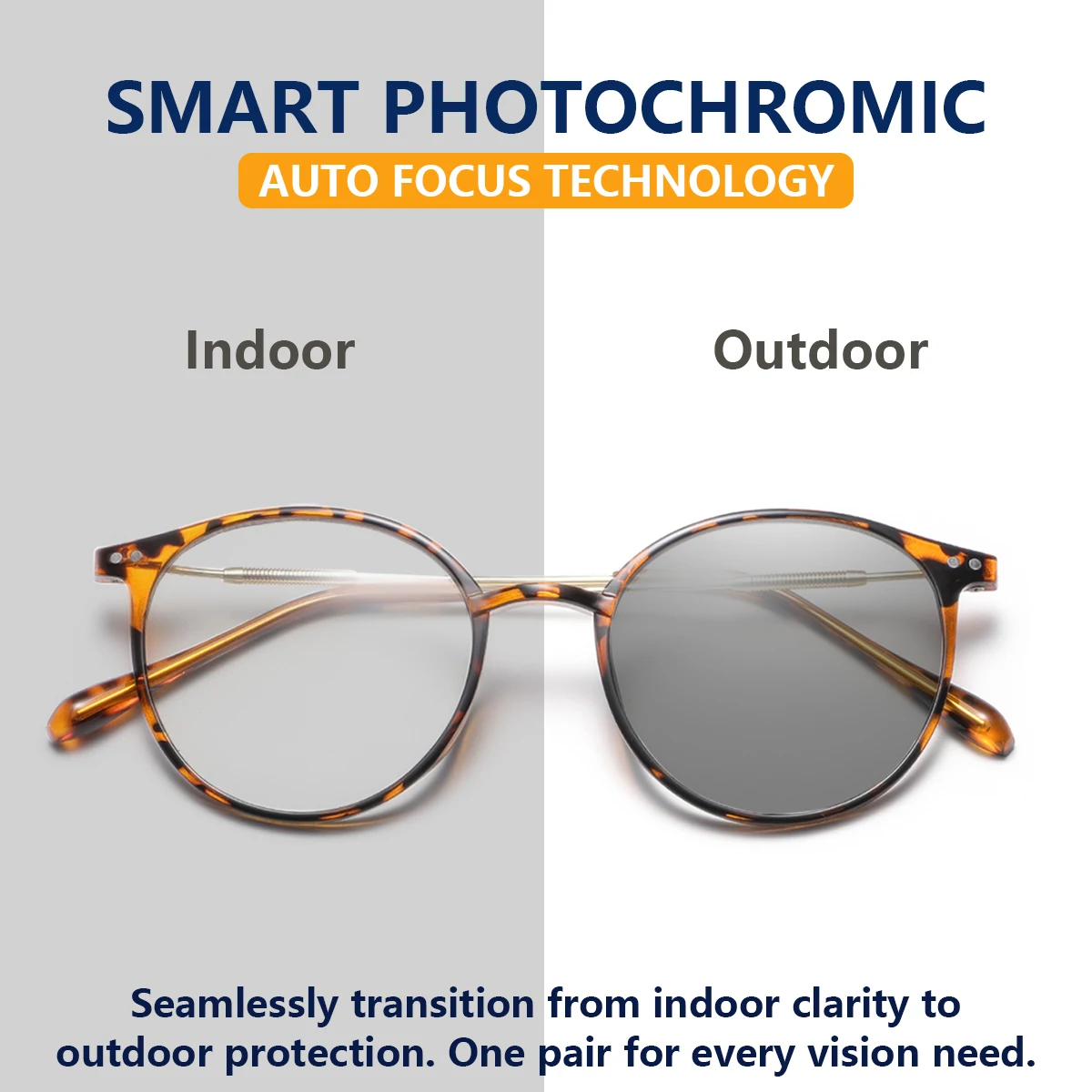 1 Pair of Men's Round-Frame Niche Photochromic Glasses, Elegant and Casual, Understated and High-End Fashion Men's Glasses, Suitable for Driving, Long Trips, Vacations, Outdoor Activities, City Strolls, and Park Walks