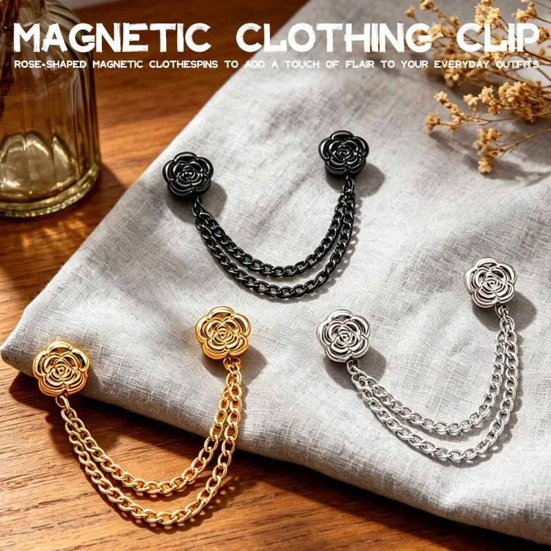4/6Pcs Magnetic Chain Buckle - Adjustable Clothing Entrapment Magnetic Closure, Suitable for Pants, Dresses, Jackets - Clothing image 4