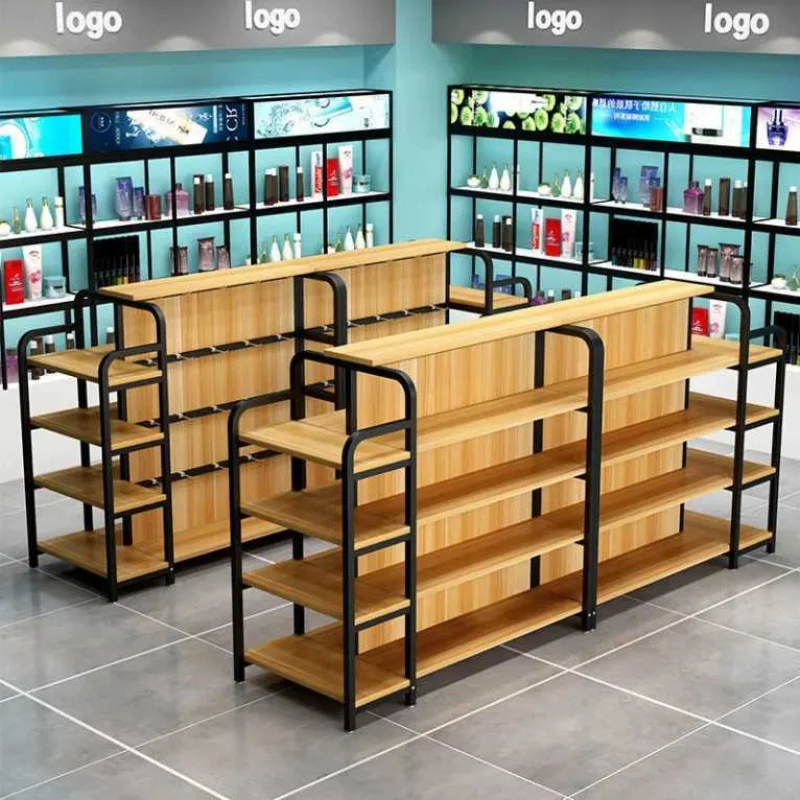 

Custom Supermarket Display Rack Storage Convenience Store Organizer Floor Multi-layer Snack Stationery Store Double-sided Hook C