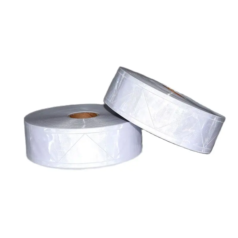 5Cm * 50M Witte Pvc Reflecterende Strip Reflecterende Veiligheid Waarschuwingstape Voor Kleding