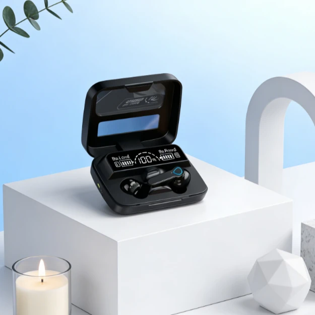 New M19 TWS Bluetooth Headphones 5.3 9D High Fidelity Wireless Headphones Touch IPX7 Waterproof Digital Display Headphones