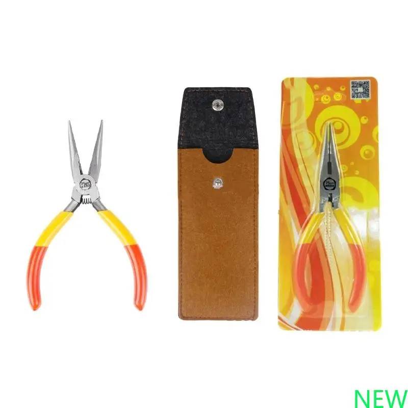 

Hand 4.5 Inch Needle Nose Pliers Serrated Jaw Plier Double Color Handle Pliers for Easy Use in Crafting & Fixing Tasks