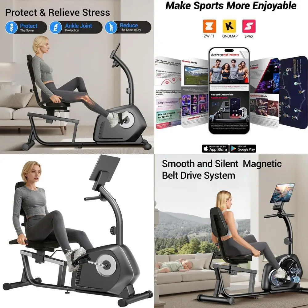 

Велотренажер с регулируемым сиденьем для домашнего кардиотренинга с 16-уровневым магнитным сопротивлением