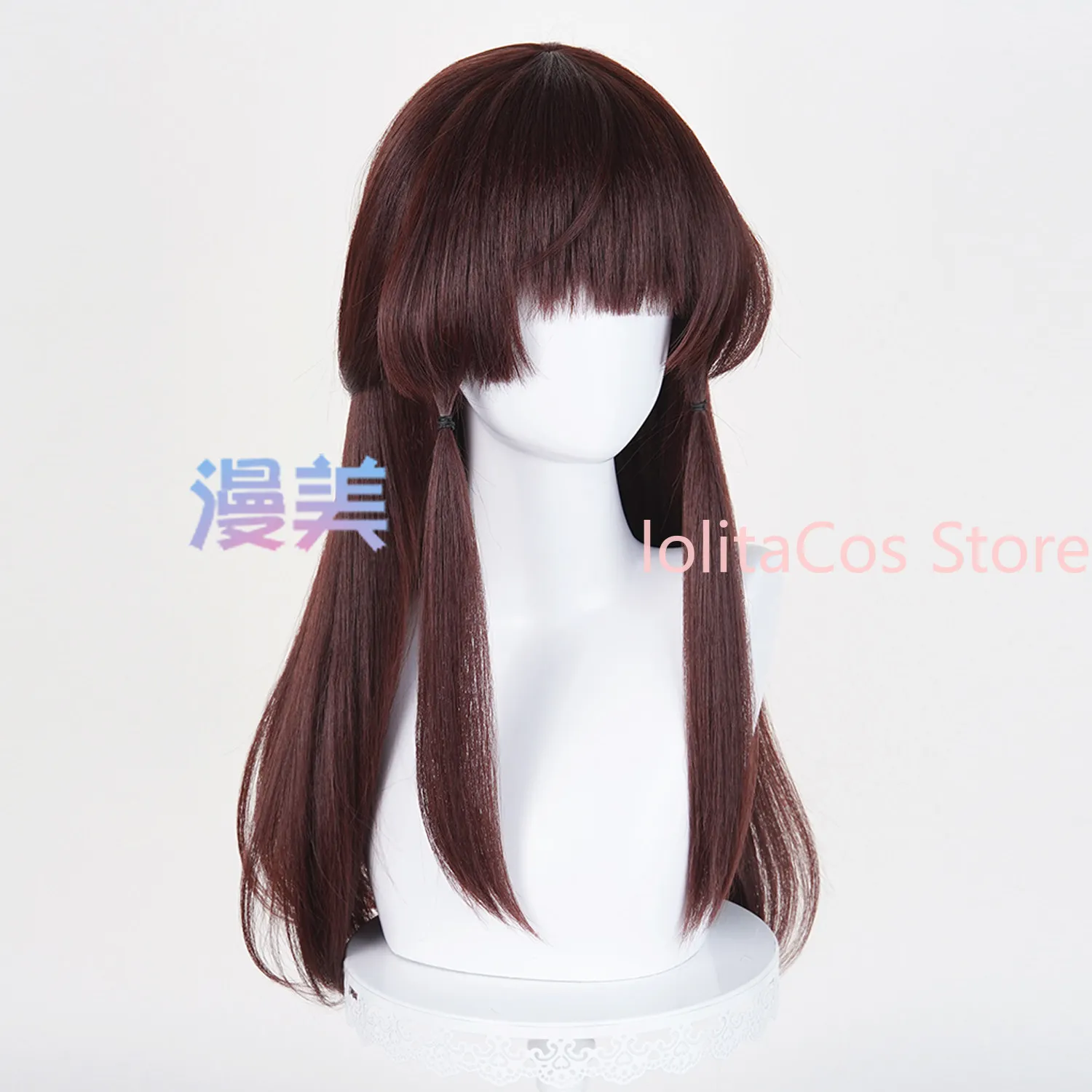 Touhou Project Hakurei Reimu Cosplay Wig Brown Long Hair Comic Con Props Role Play Accessory Women Coser Gift Halloween view 3