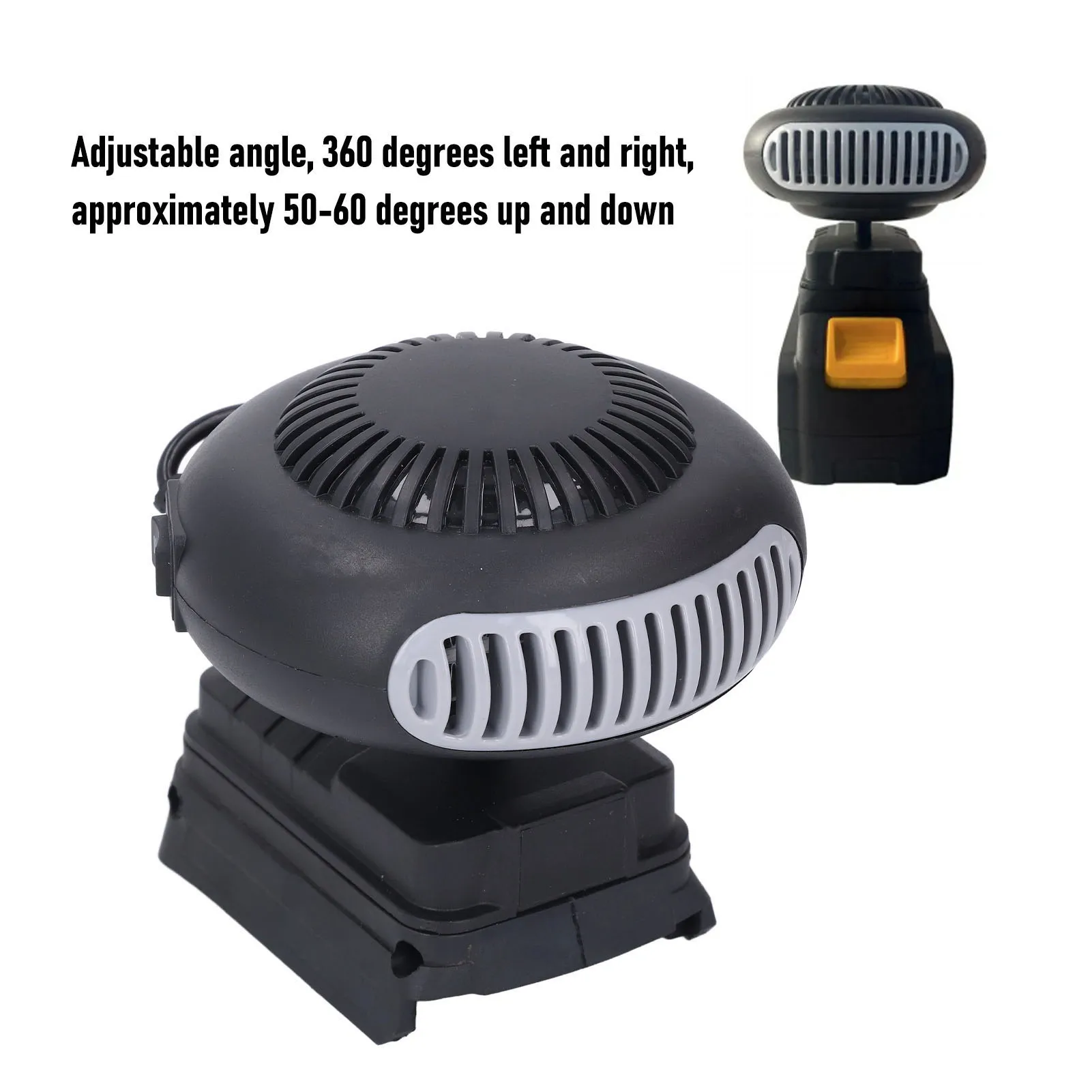 170W Cordless Space Heater 2 Temperature Gears Adjustable Angle Battery Powered Space Heater for BAT609 DCBP034 BL1815 Series