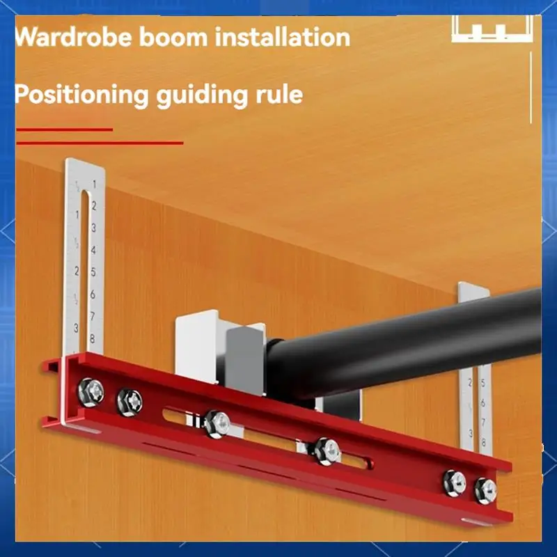 

AA77 Punching Positioning Ruler For Wardrobe Boom Installation Carpentry Drilling Locator Suspension Rod Install Tool