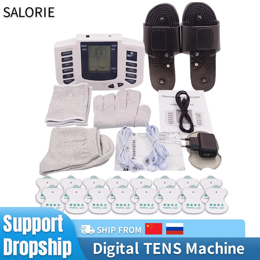 Electric Stimulation Tens Machine Tens Unit Body Massager Digital Therapy Machine for Back Neck Arm Foot Acupuncture Health Care