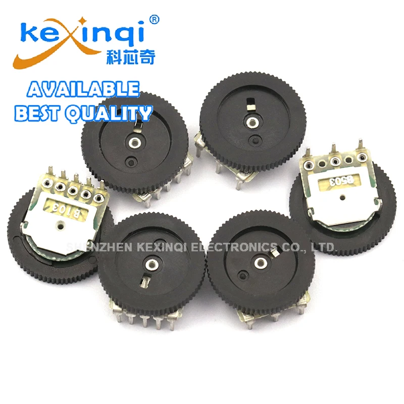 (10pcs) 3pin 5pin Tuning Potentiometer 10K 20K 50K 500K 100K 1K 5K 103 104 102 504 16*2mm Single Gear Dial Potentiomer Volume Sw