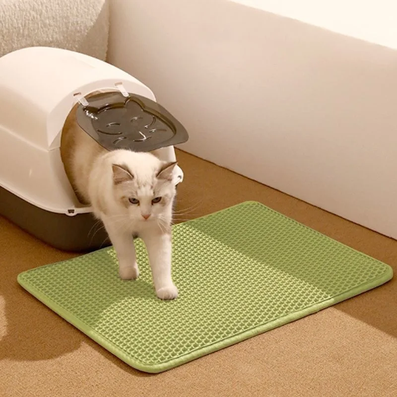 Waterproof And Non-Slip Washable Double-Layer Cat Litter Mat, Thickened Cat Litter Sifting Mat, Toilet Mat, Litter Control