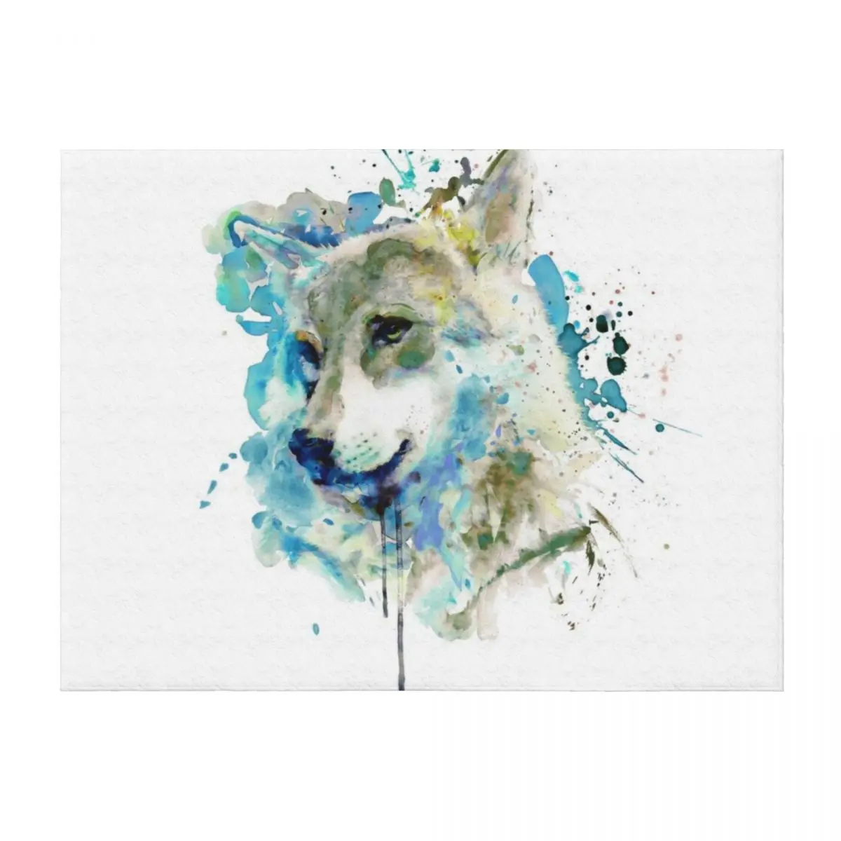 

Watercolor Wolf Portrait Throw Blanket Comforter Cute Softest blankets and throws Blankets