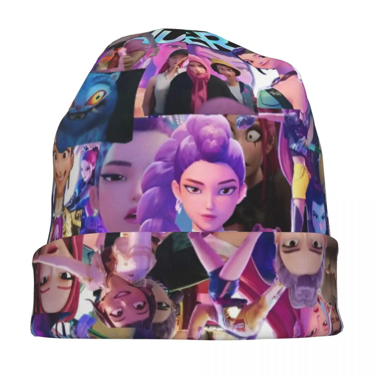 هنتركس زوي رومي ميرا بونيه القبعات الشارع Skullies قبعة صغيرة KPop شيطان الصيادين للرجال النساء قبعة مرنة الحرارية الدافئة #3