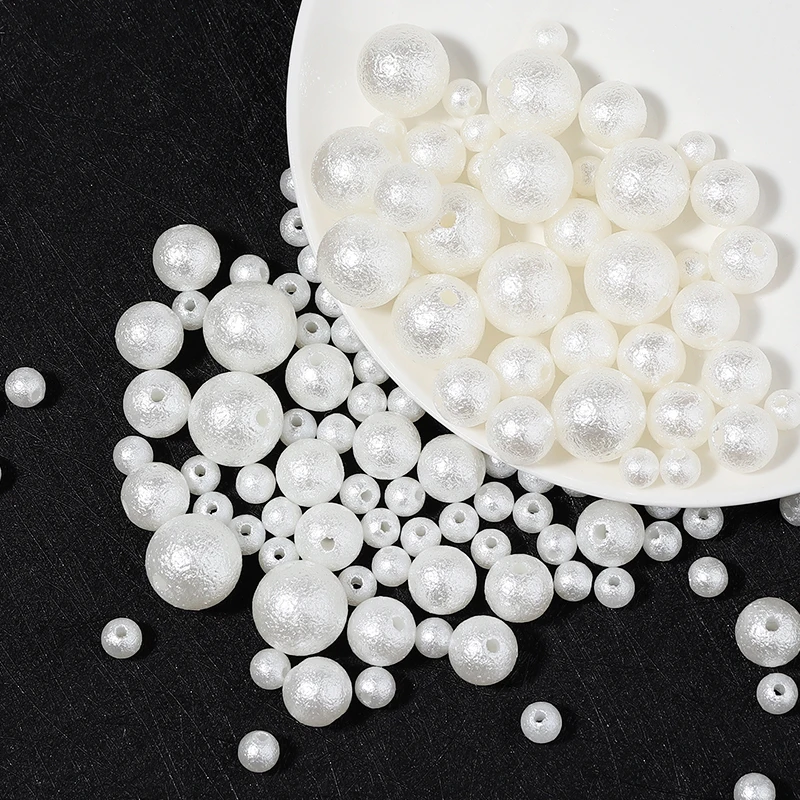 30-300 teile/los Matte Acryl Spacer Perlen Imitation Perlen Runde Lose Perlen Für Schmuck Machen DIY Kleidungsstück Perlen Perlen großhandel – Detail 2
