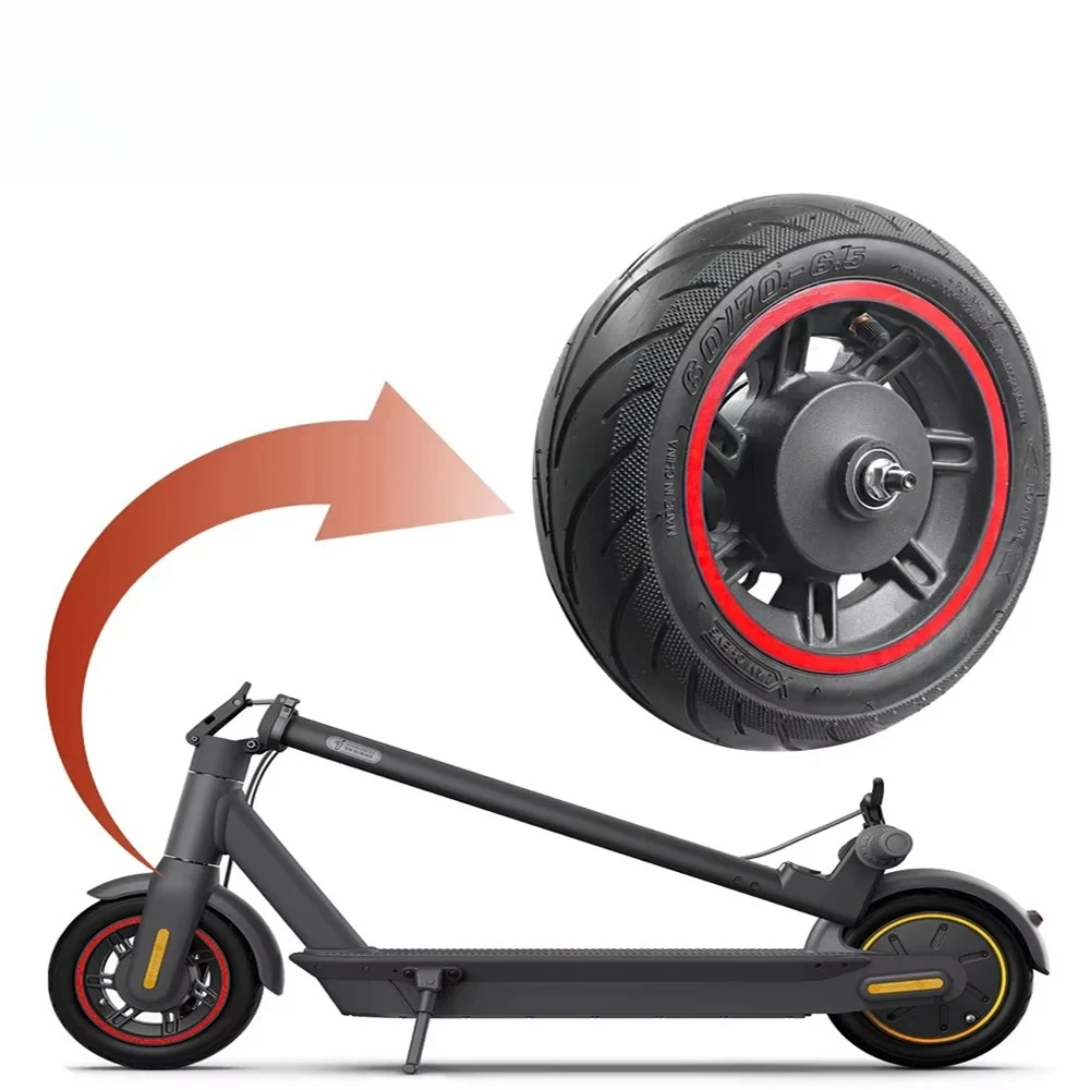 

Electric Scooter for Ninebot Max G30 Spare Replcement Part 10 Inch Kickscooter Front Wheel Hub with Vacuum Tubeless Tire
