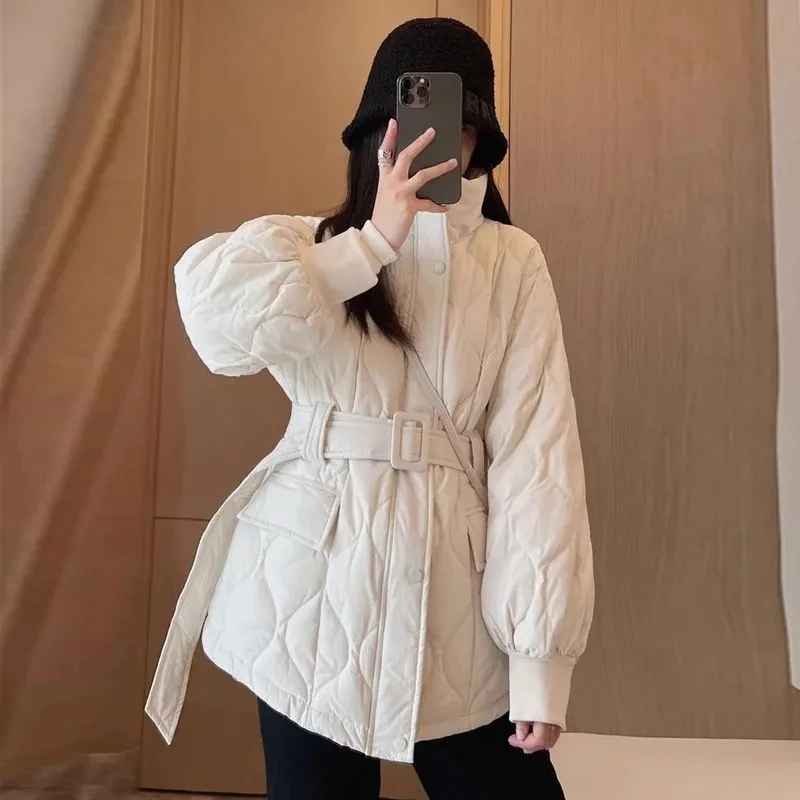 

Down Jacket Women Parkas 2025 New Winter Korean Thick Warm Cotton Padded Waist Coat Female Long Outerwear Explosions Ladies Tops