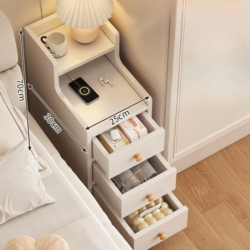 

Bedside table, bedroom narrow slit with pumping storage, locker, crevice rack, bedside cabinet