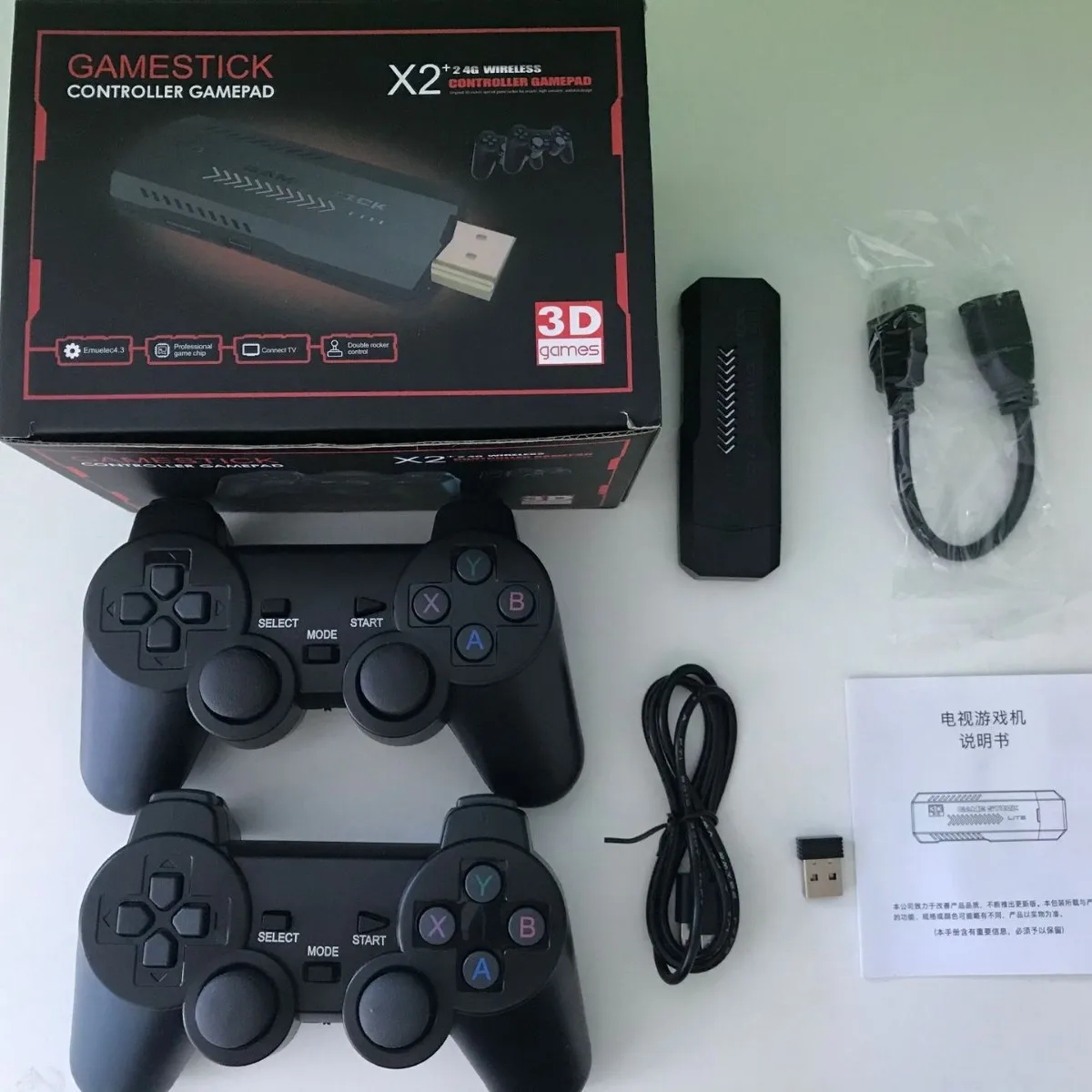 X2 Retro Video Game Console 2.4G Wireless Dual Controllers 3D Arcade Game Stick HD TV Game Console Classic Nostalgic Home Gaming