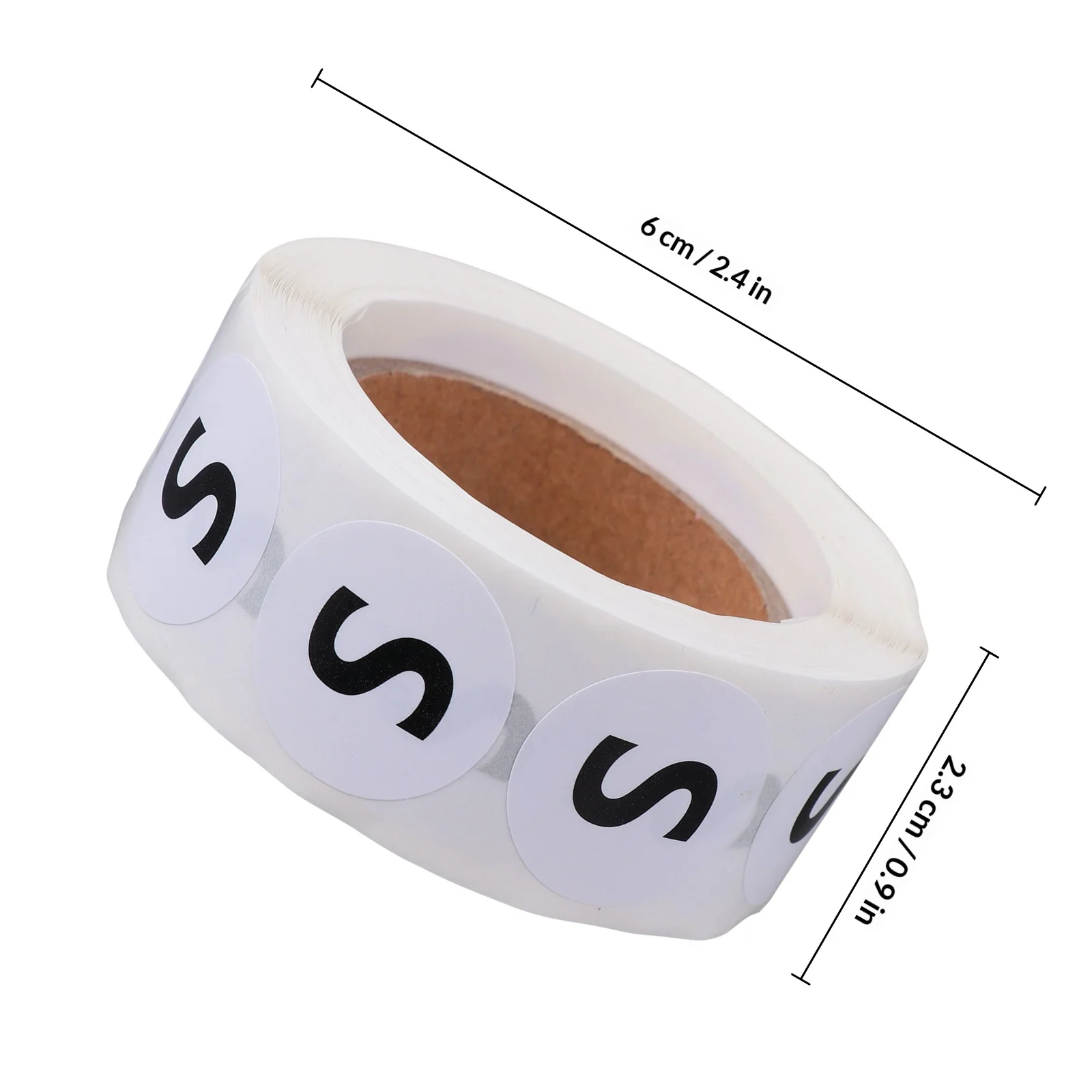 2 Roll Premium Clothing Size Stickers Self-Adhesive Multi-Functional Round Label for Gloves Hats Shirts Sweaters Coats