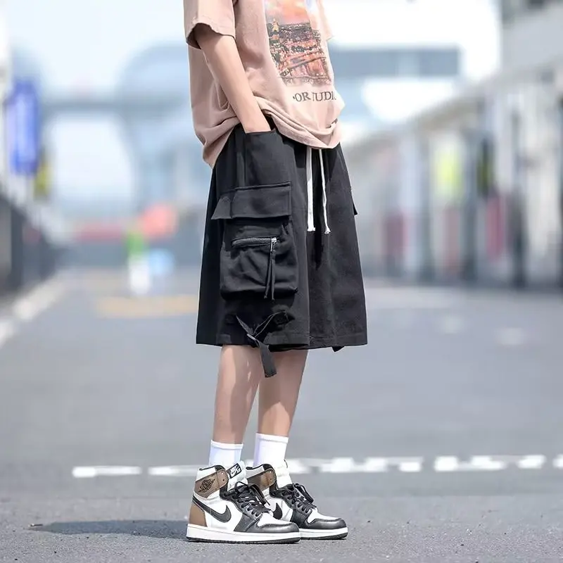 Summer Shorts Oversized Baggy Five Point Trousers Harajuku Korean Fashion Wide Leg Pants Ins Hip Hop Bottoms Men and Women