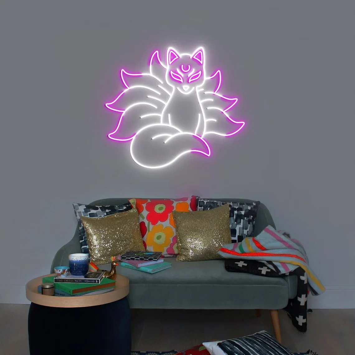 

Neon Sign Nine Tailed Fox Neon Sign Fox LED Neon Sign Anime Decor Japanese Neon Signs for Wall Decor