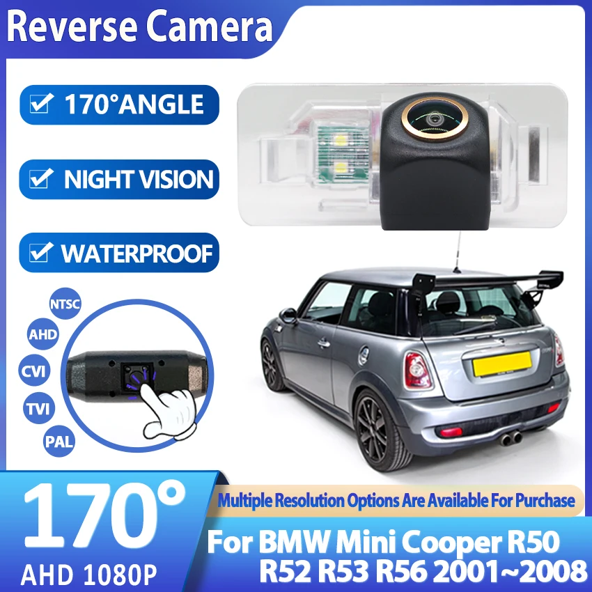 Для BMW Mini Cooper R50 R52 R53 R56 2001~2008 годов выпуска, автомобильная камера заднего вида с ночным видением, водонепроницаемая, высококачественная HD RCA.