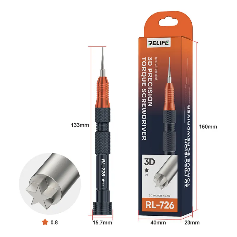 RELIFE RL-726 3D S2 steel bit Precision Torque Screwdriver Suitable for Disassembly and Repair of Electronic Equipment