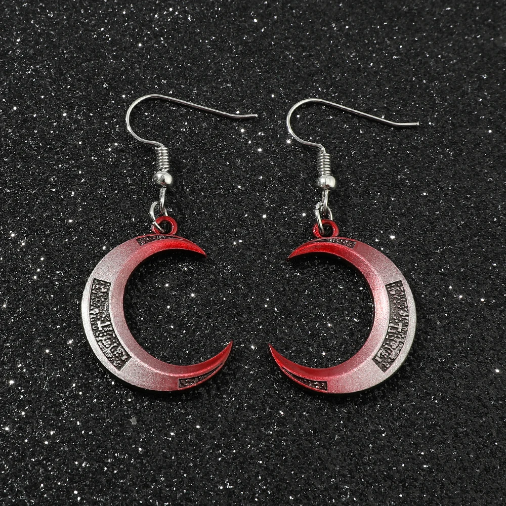Moon Knight Crescent Dart Earrings - Creative Trendy Cosplay Props Jewelry for Women Men Movie Fans Gift Idea