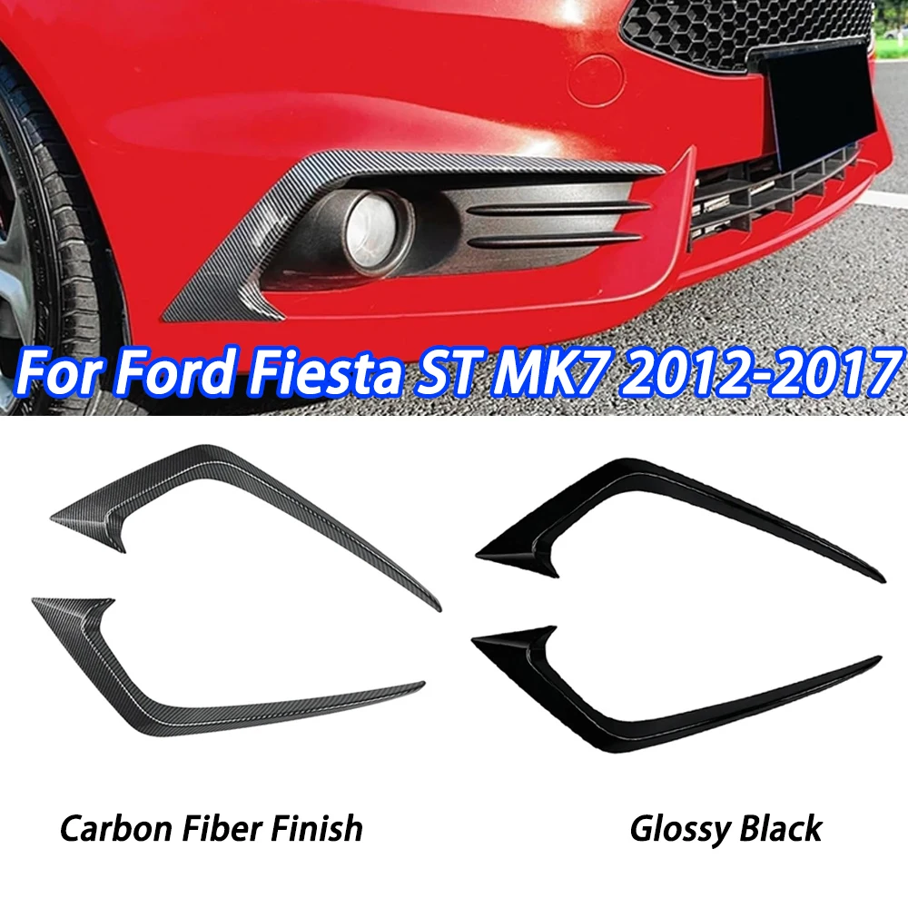 2pcs Front Bumper Side Splitter Spoiler Decoration Trim for Ford Fiesta ST MK7 2012 2013 2014 2015 2016 2017