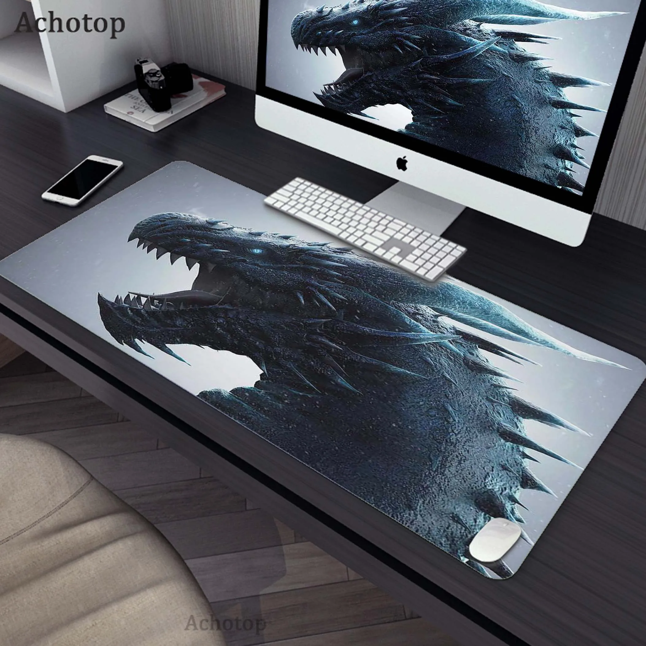 Non-slip Gaming Mousepad Gamer Mousemat Mouse Mat Desk Pad XXL Mouse Pad Keyboard Mat Pc Western Dragon Pattern Gamer Desk Mat