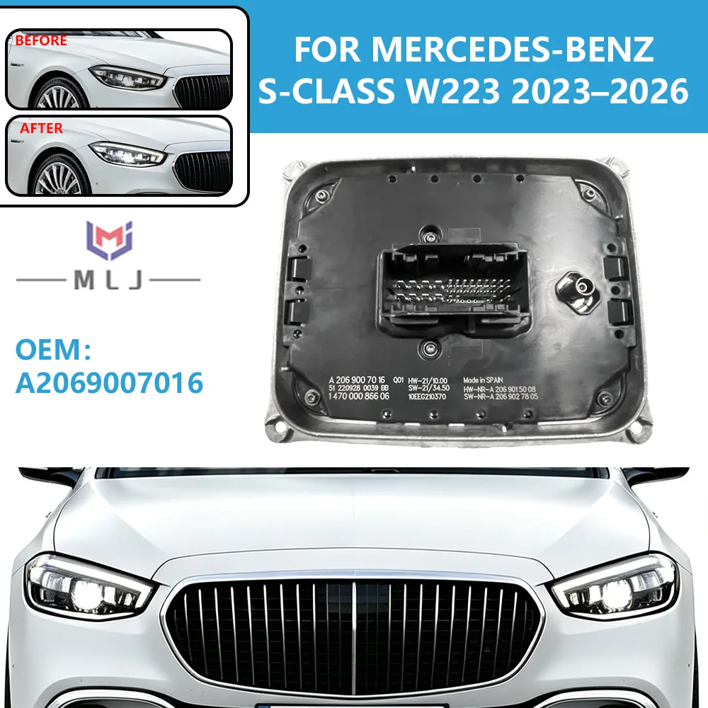 A2069007016 For Mercedes-Benz S-Class W223 2023-2026 LED Headlight Control Module Driver Unit Headlamp Ballast Part 147000086606