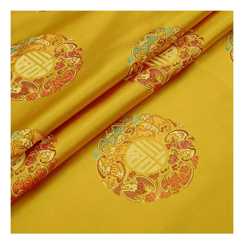 

100x150 см парчовая искусственная шелковая металлическая золотая ткань весна-лето диванная подушка Qipao Tang костюм материал дышащий