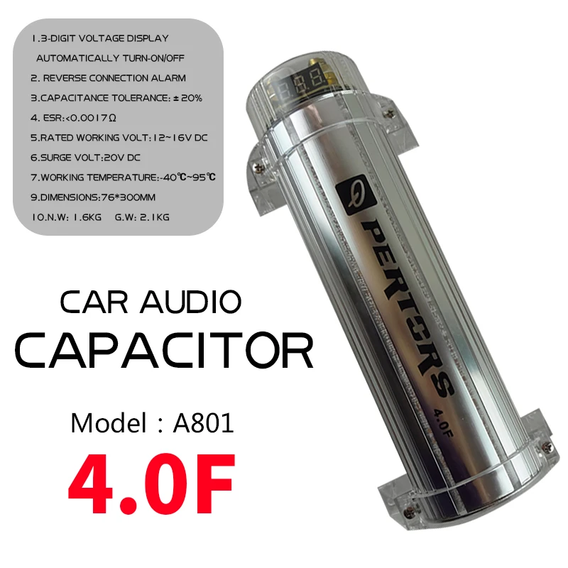 Car Audio Capacitor Manufacturer 4.0F Capacitor A801 QPERTORS Stabilize voltage  filter noise Car Audio Accessories