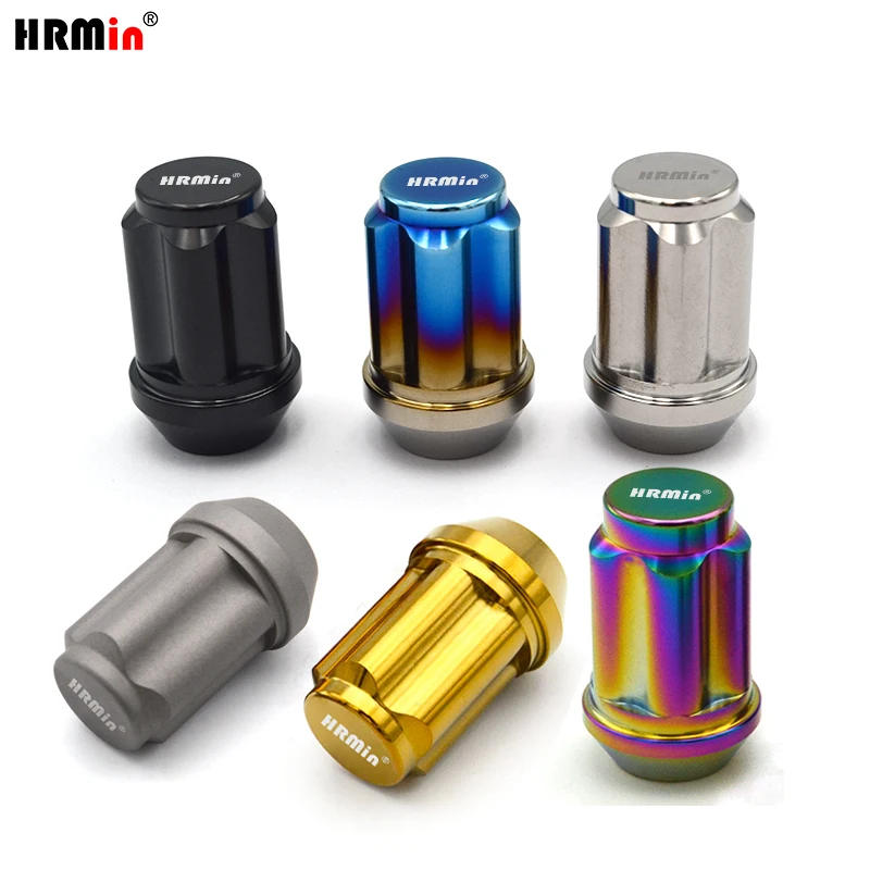 HRMin Anti-theft 10.9 grade Gr.5 titanium cone seat wheel lug nut titanium nut screw M12*1.5/M12*1.25/M14*1.5/M14*1.25mm racing