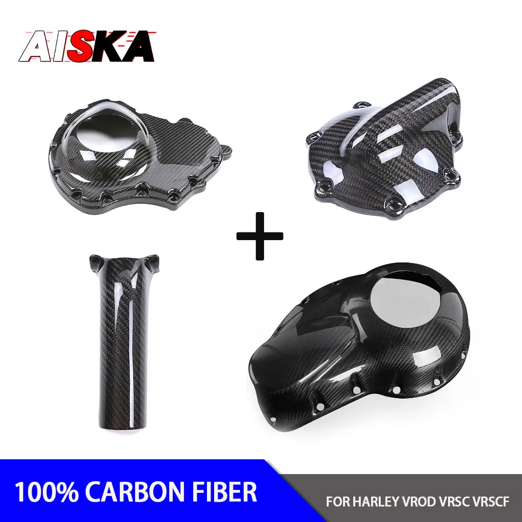 3k Carbon Fiber Motorcycle Engine Cover Guard Protector For HARLEY VROD V-ROD VRSC Muscle VRSCF VRSCDX Nightrod 1250 2002 - 2017