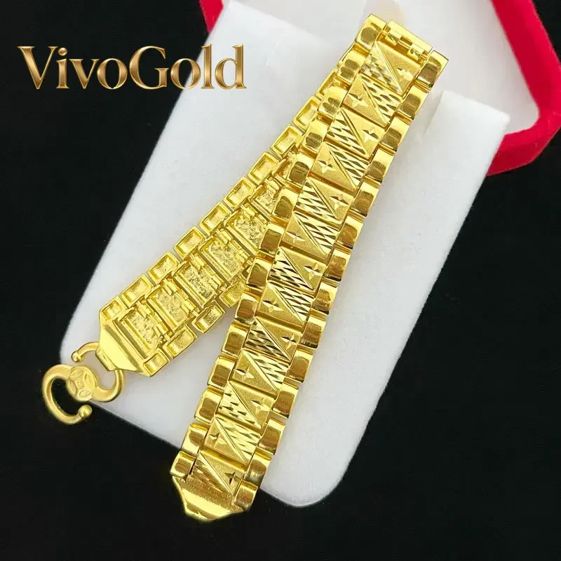 

Мужской браслет VivoGold Luxury 9999 из настоящего золота 24K, ручной работы, модный тренд