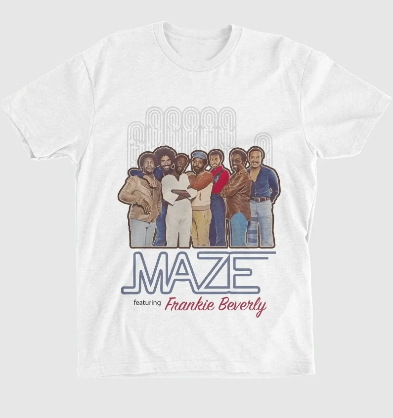 Vtg MAZE featuring Frankie Beverly Heavy Cotton White Full Size Shirt AA277