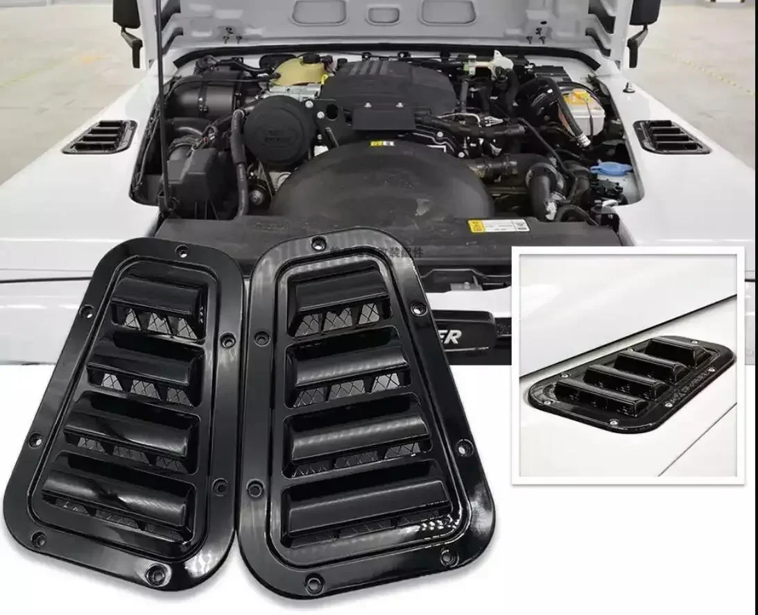 

2004-2020 1 Pair Car Front Bonnet Vents Hood side trim cover steel air flow intake scoop vent snow cover for Land Rover Defender