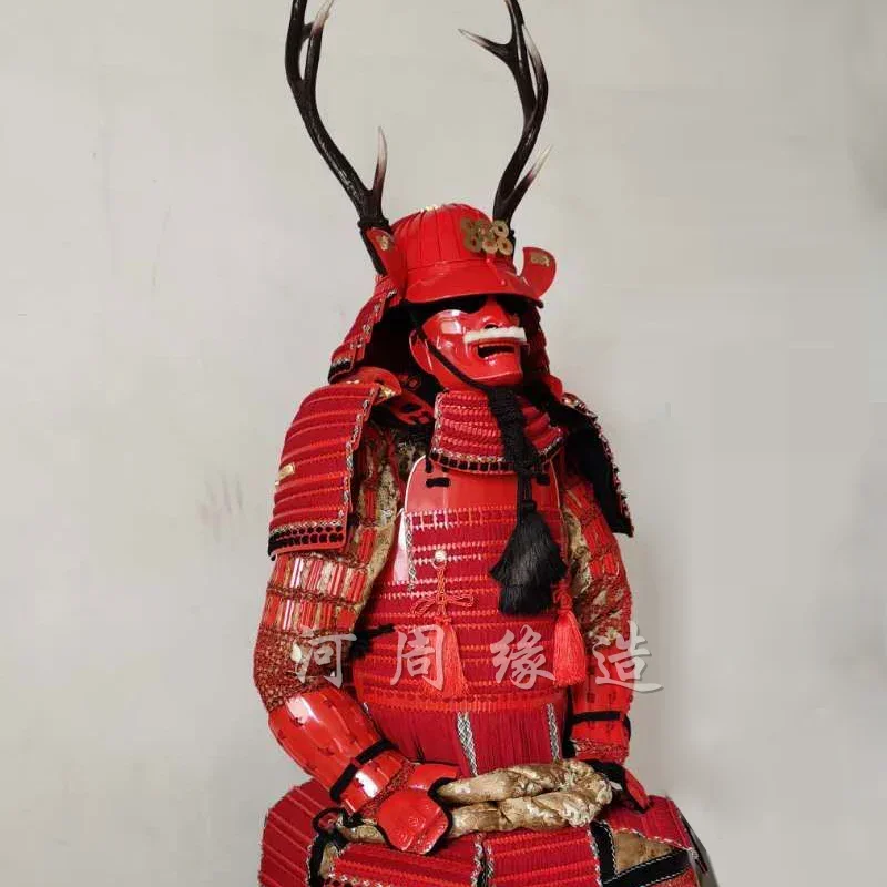 The real Japanese samurai wears the armor of the famous general Sengoku,