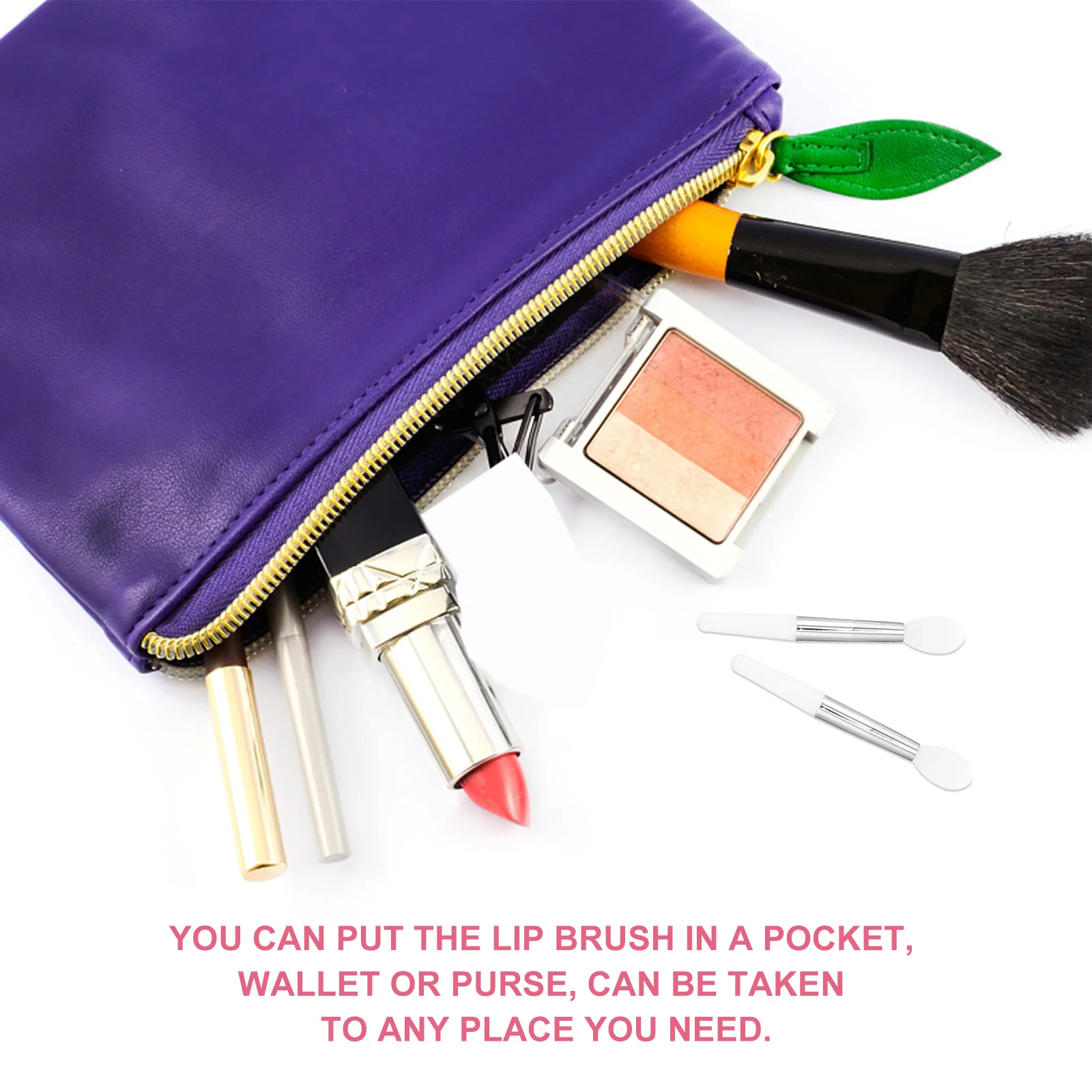 

12Pcs Silicone Lip Brushes Durable Makeup Applicators Portable Lipstick Brush Set for Precise Lip Color Application