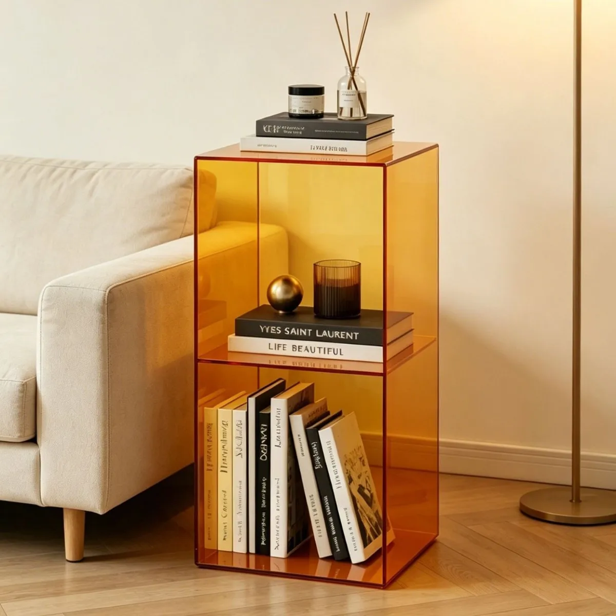 Acrylic shelf floor-to-ceiling storage living room multi-layer two-layer storagecabinet small entrance desktop displayrack box