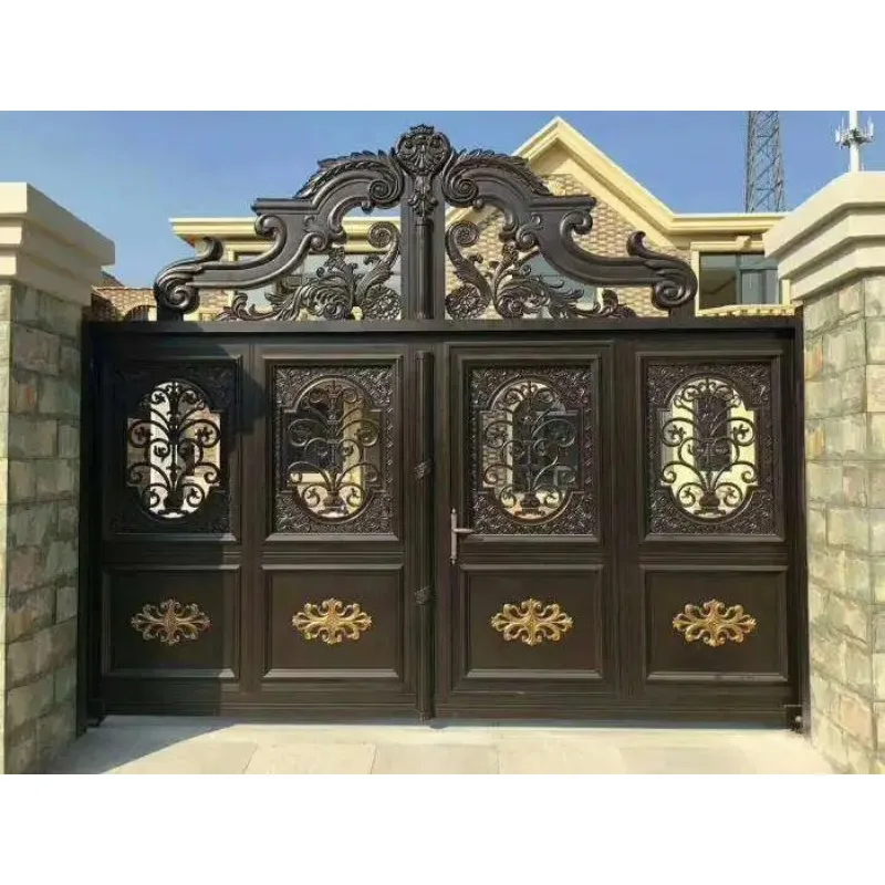 Entrance Fencing with Automatic Door Operators Main Door Trellis Designs Driveway Gates Fence for Villas Factory Direct