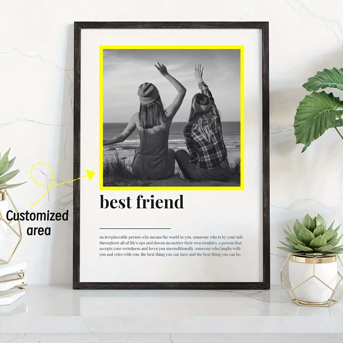 Custom photo wall art - personalized best friend and sister posters music album cover designs, room decor posters-frameless