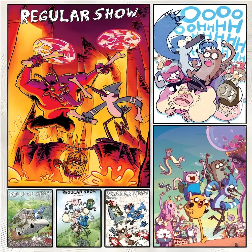 Animation Laid-Back Comedy Regular Show Painting Calligraphy Canvas Wall Art Mural Living Room Canvas Decor Gifts
