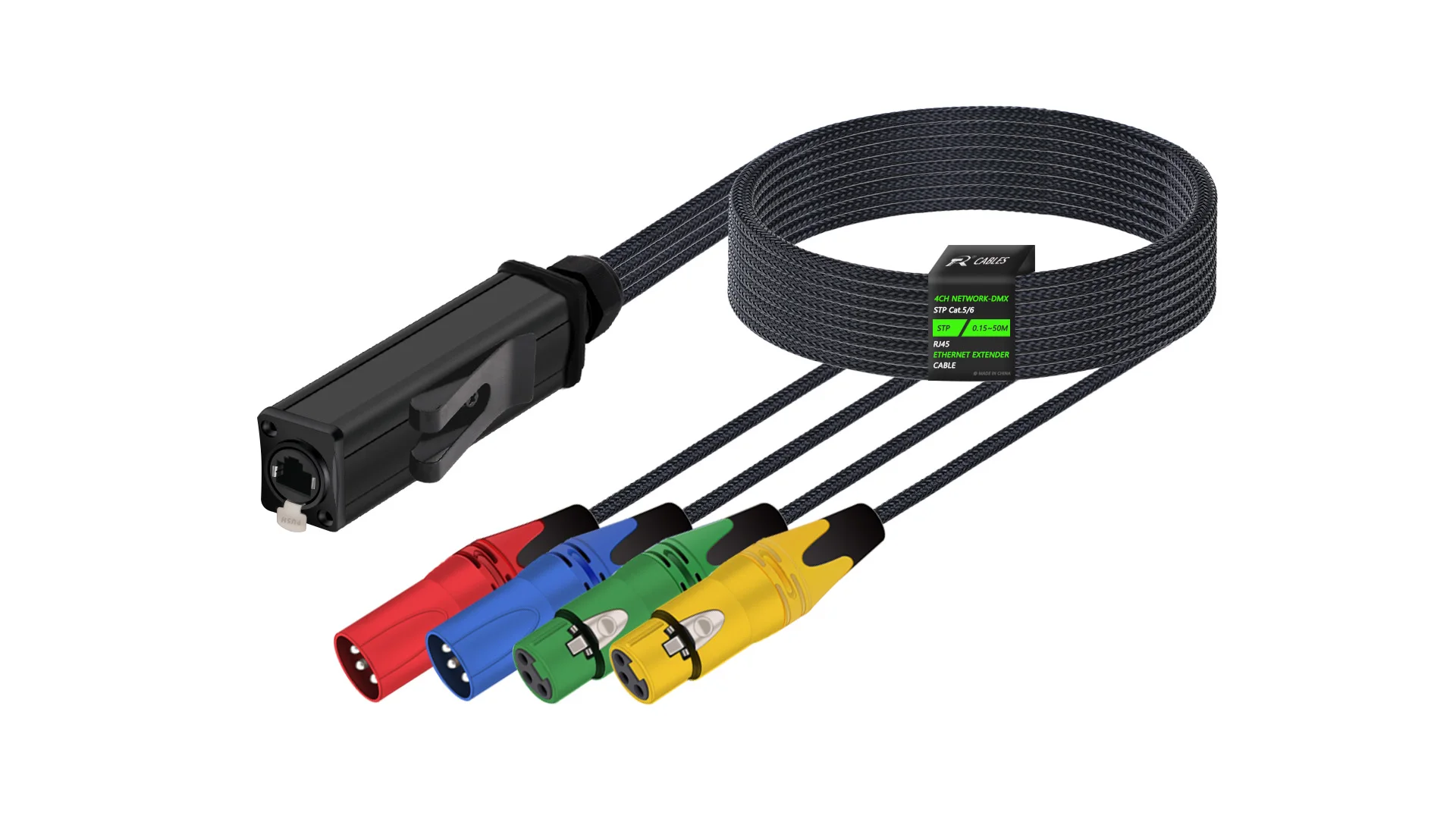STP RJ45 Cat5/Cat6 auf 4-Kanal-3-Pin-XLR-Ethernet-Extender für Live-Bühne, Klang, Beleuchtung, Audioaufnahmestudio – Detail 7
