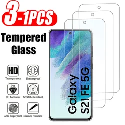 3-1 Pack 9H Hardness for Samsung Galaxy S21 FE 5G Screen Protector Tempered Glass Case Friendly Ultra Resistant S21 FE  6.4 Inch