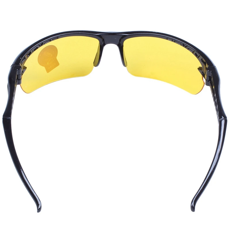 6X Black Frame Yellow Night Vision Sheet Outdoor Cycling Sunglasses