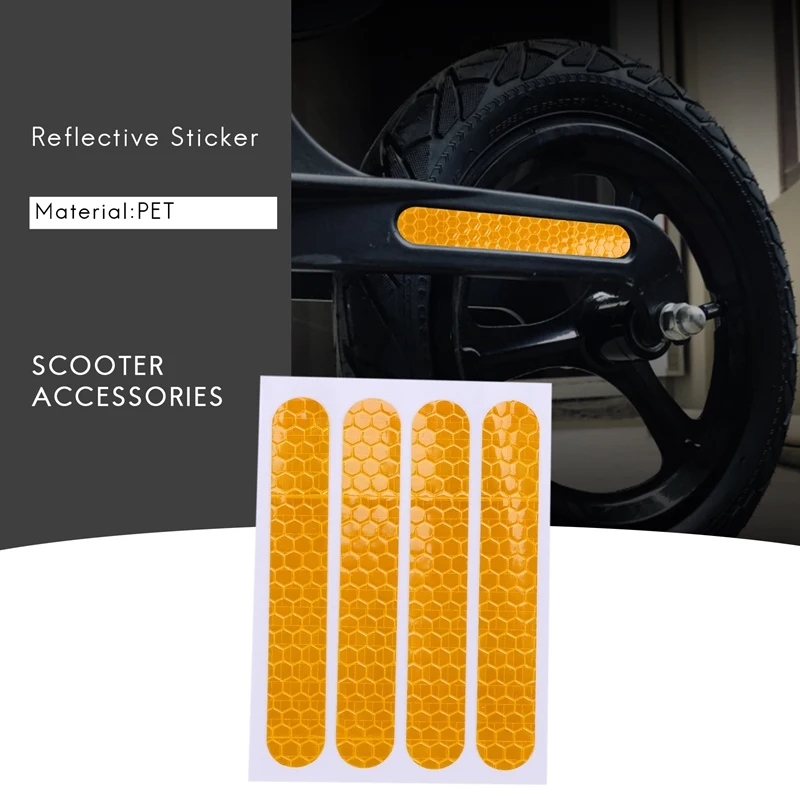 Front Rear Wheel Cover Protective Shell Reflective Sticker for Ninebot Max G30 Scooter Accessories 4PCS, Yellow