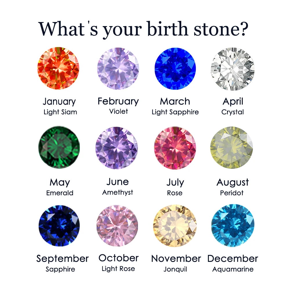 eManco Nowy pierścionek z cyrkonią Birthstone 12 kolorów Kolorowy pierścionek ze stali nierdzewnej Prezent na rocznicę — zdjęcie 6