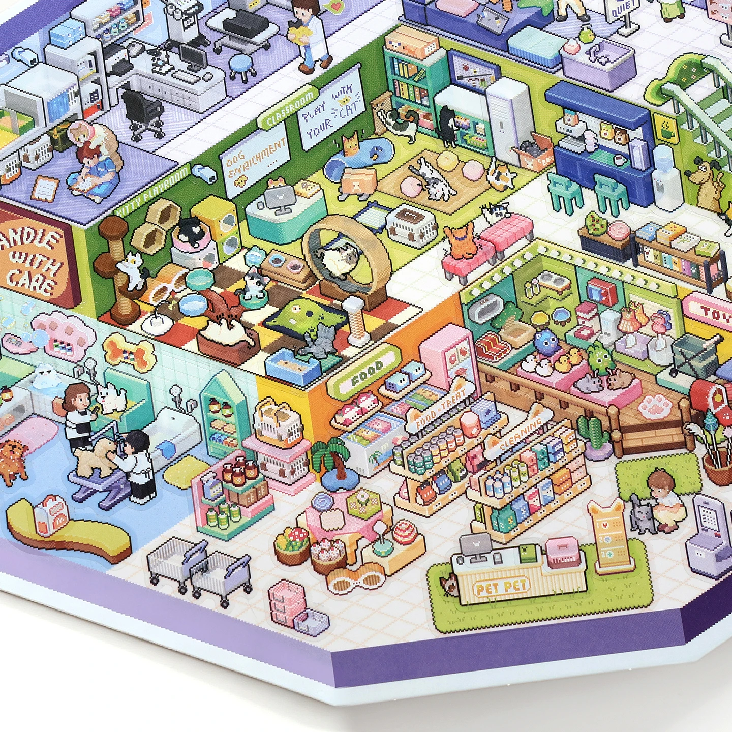 Kawaii Pet Shop 3D Pet Hospital Landscape Sticker DIY Pocket Cabin Scene festival gift