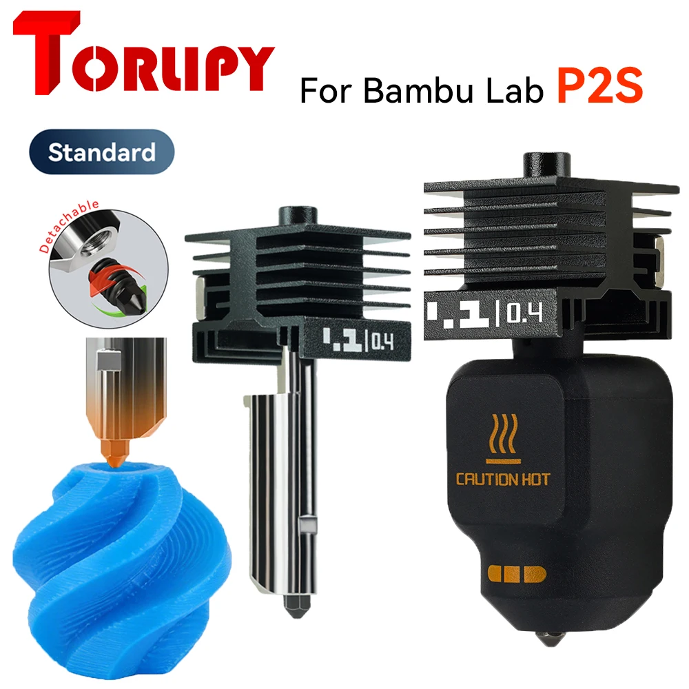 

For P2S 3D Printer Part Detachable Nozzle Hotend Heat Resistant Hardened Steel Nozzle with Multiple More Sizes 0.2/0.4/0.6/0.8mm