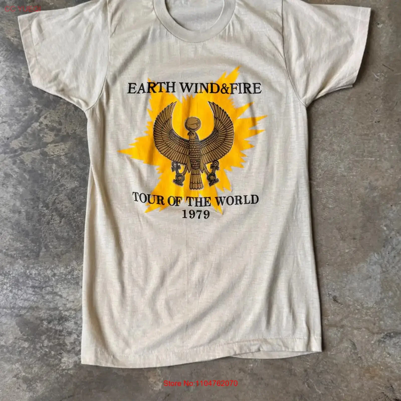 Earth Wind Fire 1979 Tour  Cotton Sand T Shirt S 5XL US110 vintage Washed Breathable streetwear graphic Comfortable Soft